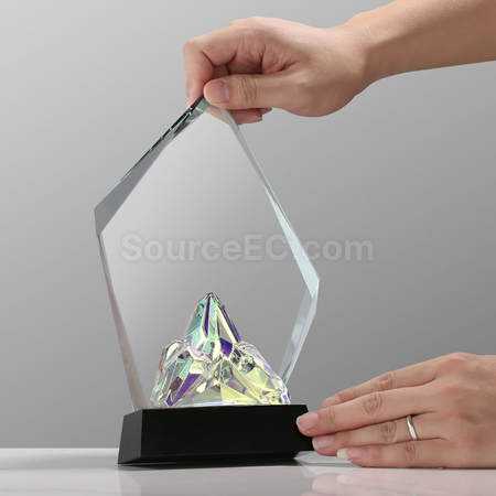 客製化炫彩變色水晶獎座禮品