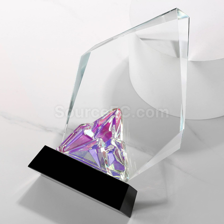 客製化炫彩變色水晶獎座禮品