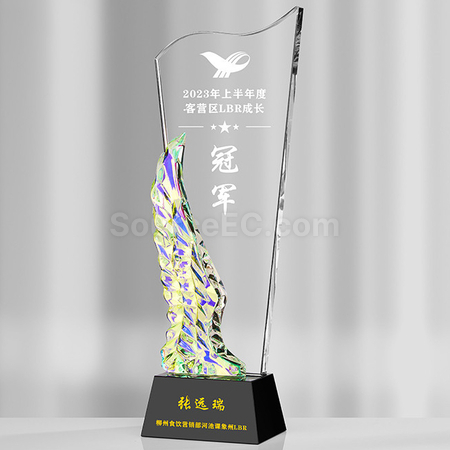 客製化炫彩變色水晶獎座禮品
