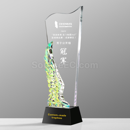 客製化炫彩變色水晶獎座禮品