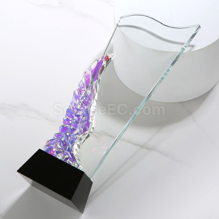 客製化炫彩變色水晶獎座禮品