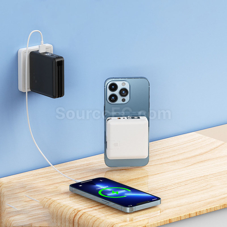 客製化自帶線無線充移動電源禮品