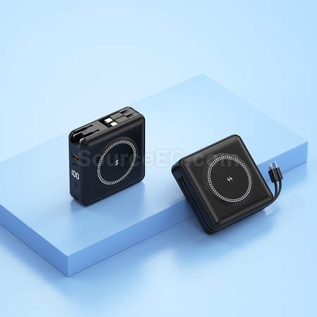 客製化自帶線無線充移動電源禮品