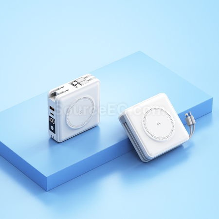 客製化自帶線無線充移動電源禮品