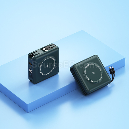 客製化自帶線無線充移動電源禮品