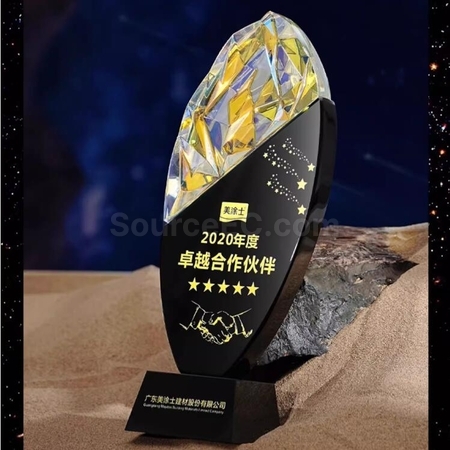 客製化炫彩變色水晶獎座禮品