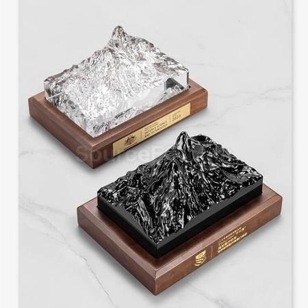 客製化訂製冰山實木水晶獎座禮品