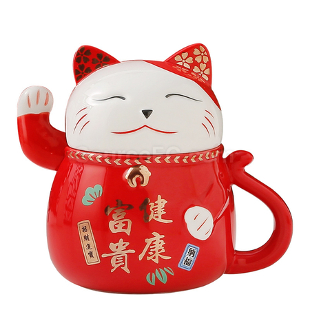 客製化招財貓陶瓷杯禮品