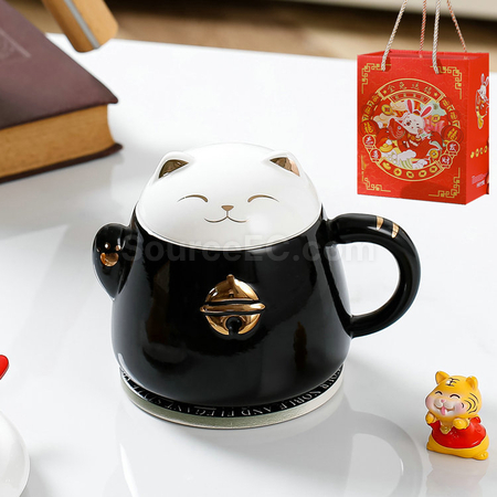 客製化招財貓陶瓷杯禮品
