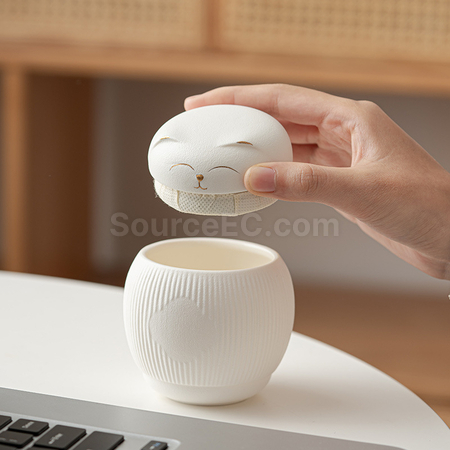 客製化招財貓陶瓷杯禮品