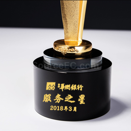 客製化金銀銅星星水晶獎座禮品