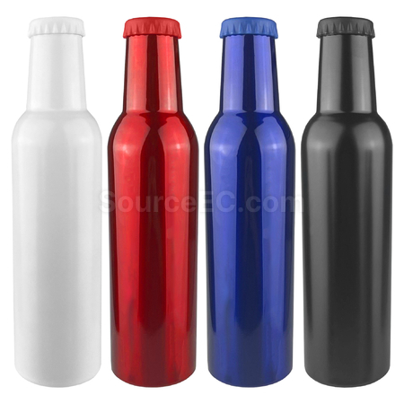 客製化15OZ啤酒瓶型雙層真空內304不銹鋼PP蓋保溫杯禮品