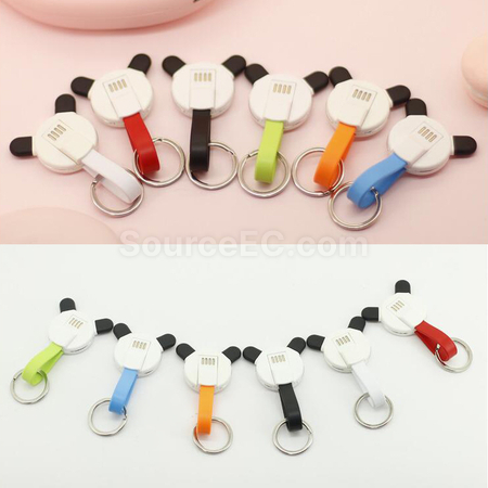 客製化小熊貓卡通數據充電線禮品