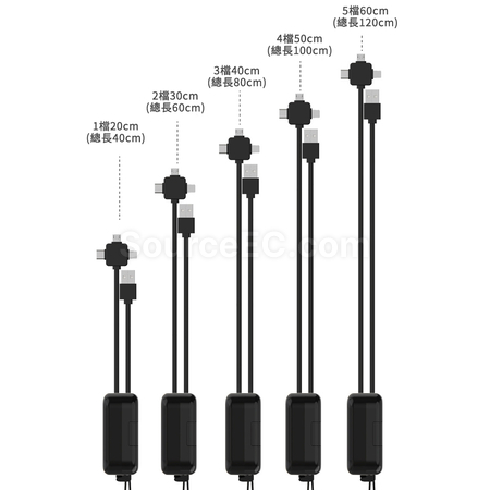 客製化化妝鏡三合一伸縮數據線禮品
