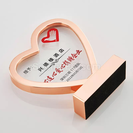 客製化愛心水晶獎座禮品