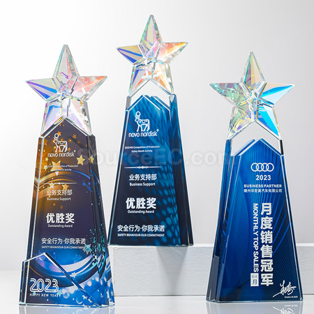 客製化炫彩水晶獎座禮品