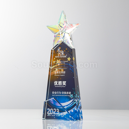 客製化炫彩水晶獎座禮品