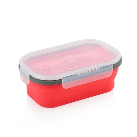 客製化環保矽膠折疊飯盒(帶餐具)禮品
