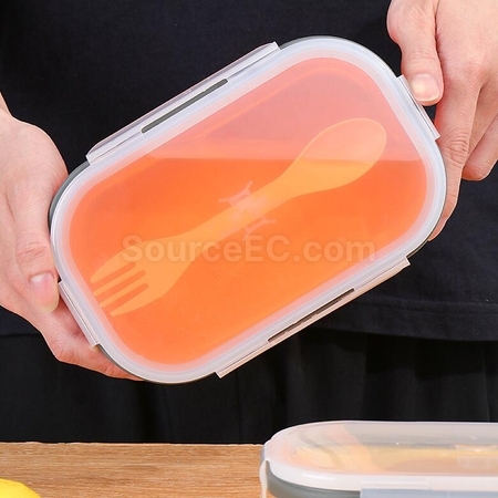 客製化環保矽膠折疊飯盒(帶餐具)禮品