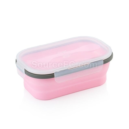 客製化環保矽膠折疊飯盒(帶餐具)禮品