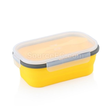 客製化環保矽膠折疊飯盒(帶餐具)禮品