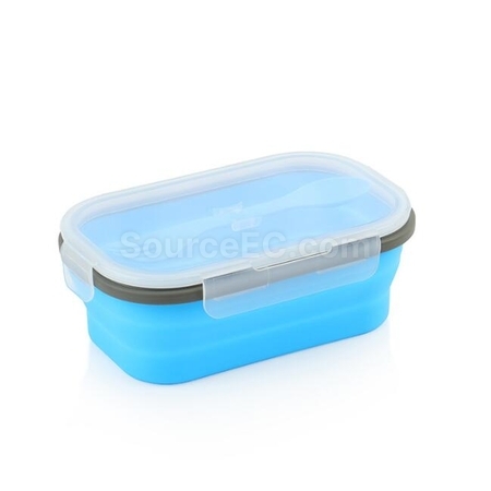 客製化環保矽膠折疊飯盒(帶餐具)禮品