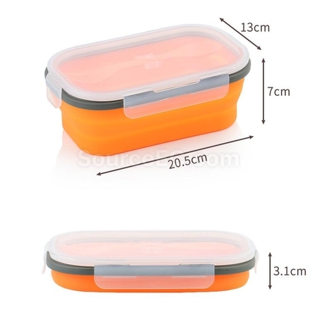 客製化環保矽膠折疊飯盒(帶餐具)禮品