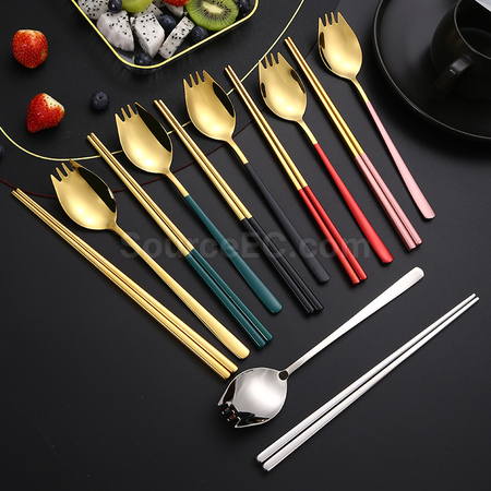 客製化二合一勺叉筷子餐具禮品