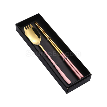 客製化二合一勺叉筷子餐具禮品