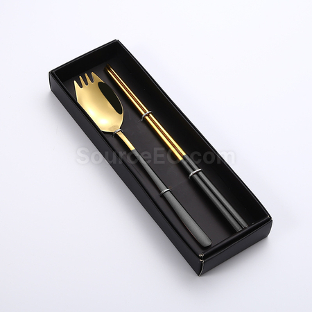 客製化二合一勺叉筷子餐具禮品