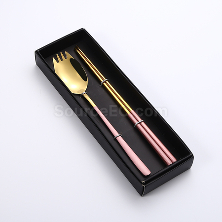 客製化二合一勺叉筷子餐具禮品