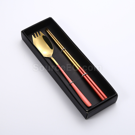 客製化二合一勺叉筷子餐具禮品