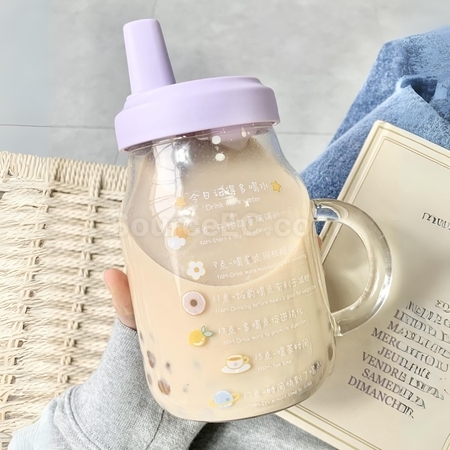 客製化珍珠奶茶玻璃杯帶握手禮品