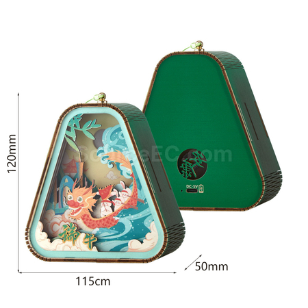 客製化端午3D木雕氛圍燈禮品