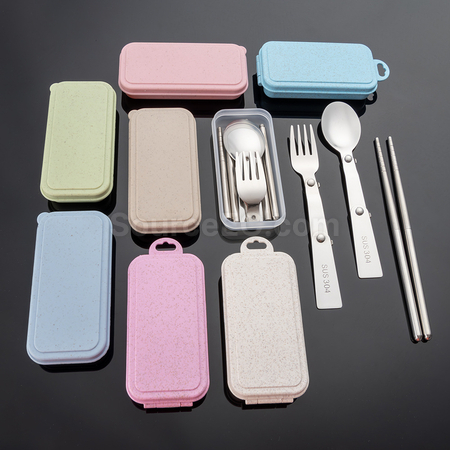 客製化不鏽鋼摺疊餐具套裝禮品