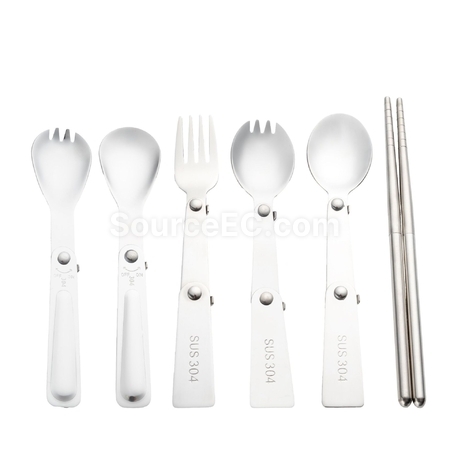 客製化不鏽鋼摺疊餐具套裝禮品