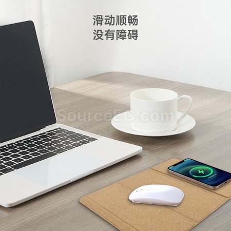 客製化環保軟木無線充滑鼠墊禮品