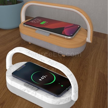 客製化無線充電Led小夜燈充電藍牙音箱禮品