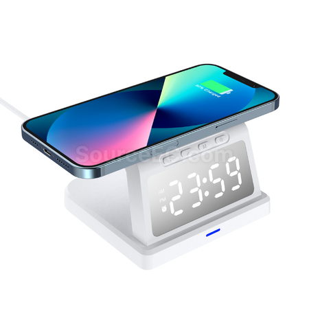 客製化無線充電器三合一檯燈時鐘禮品