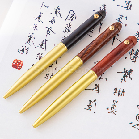 客製化銅木質商務寶珠筆禮品