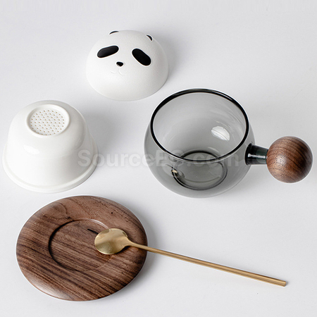 客製化熊貓玻璃杯禮品