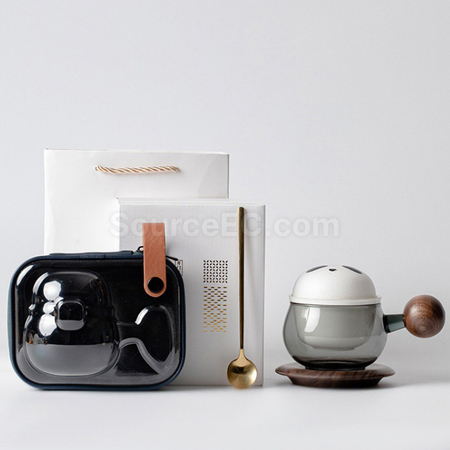 客製化熊貓玻璃杯禮品