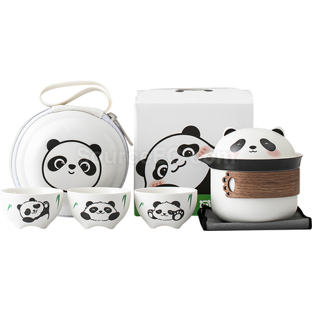 客製化熊猫玻璃杯禮品