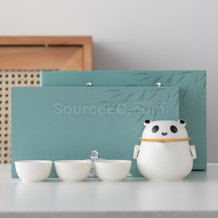 客製化熊貓便攜旅行茶具禮品