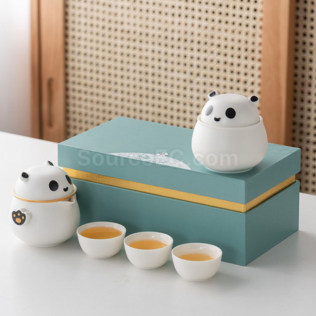 客製化熊貓便攜旅行茶具禮品