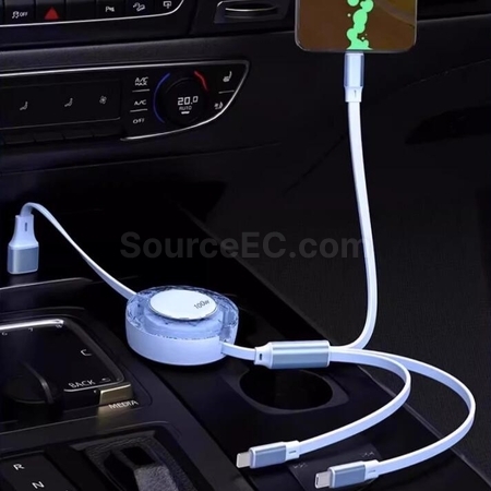 客製化66W超級快充一拖三充電線禮品