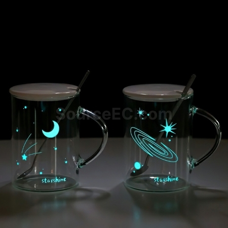 帶蓋星空夜光玻璃杯