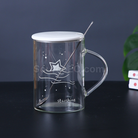 客製化帶蓋星空夜光玻璃杯禮品