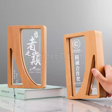客製化實木水晶獎座禮品