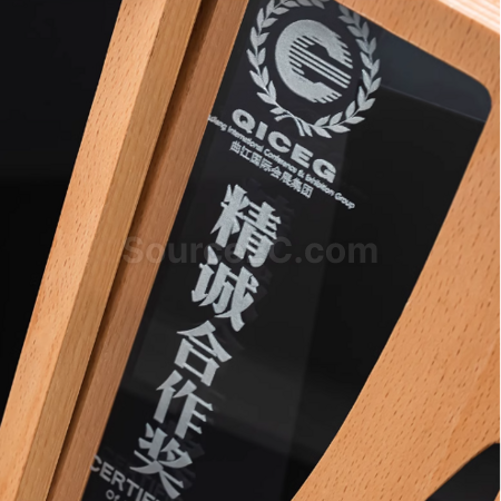 客製化實木水晶獎座禮品